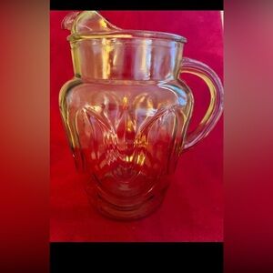 Vintage Amber Glass Beverage Pitcher